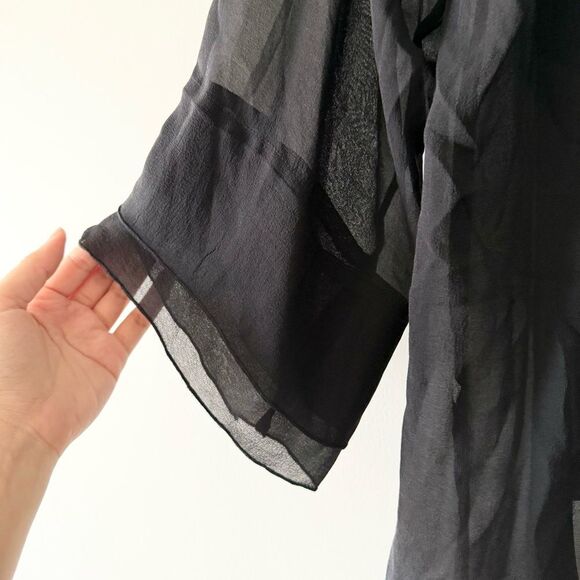 NWT Citron Santa Monica Black White Blouse S - Picture 4 of 6